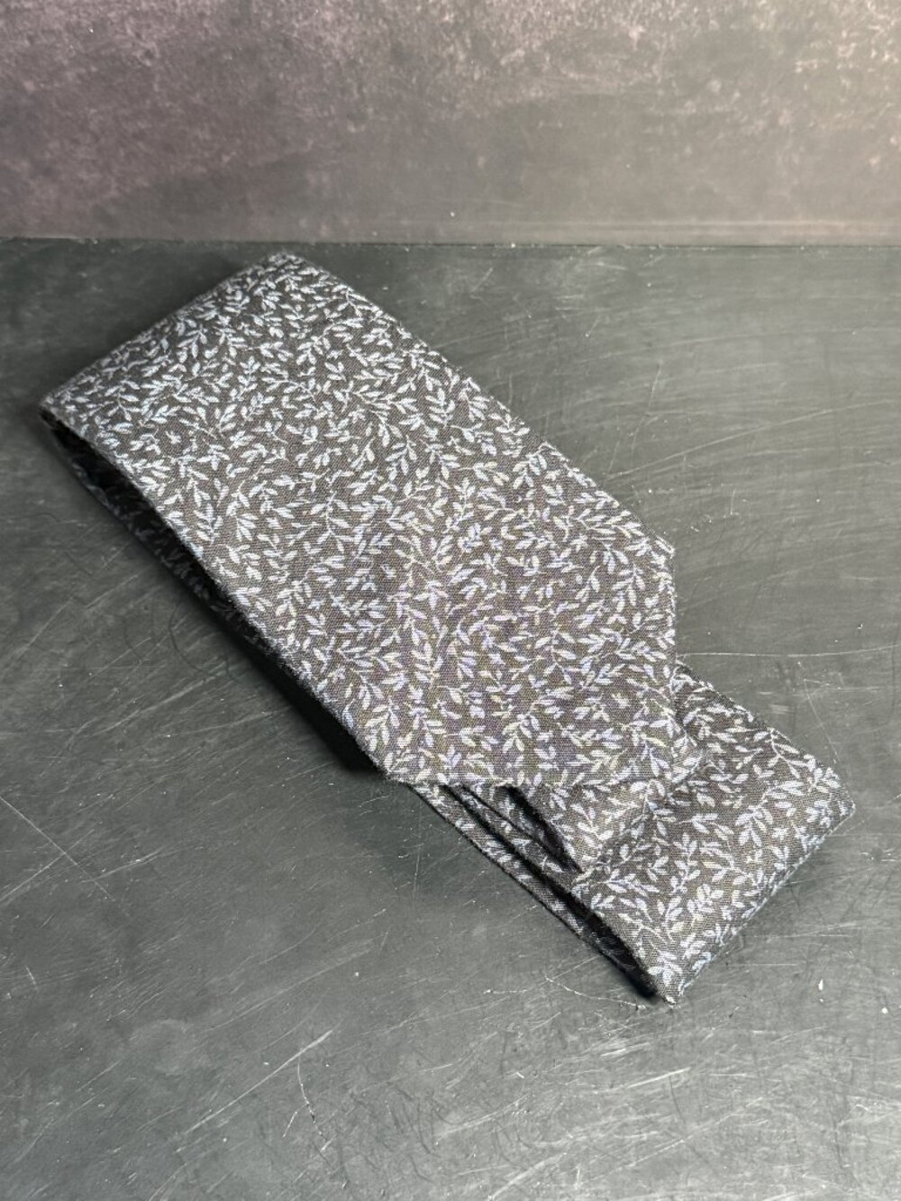 Murano Gray Blue Floral Cotton Tie